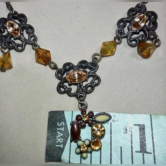 Brown Topaz Colored Gems Y Necklace - Picture 6 of 10